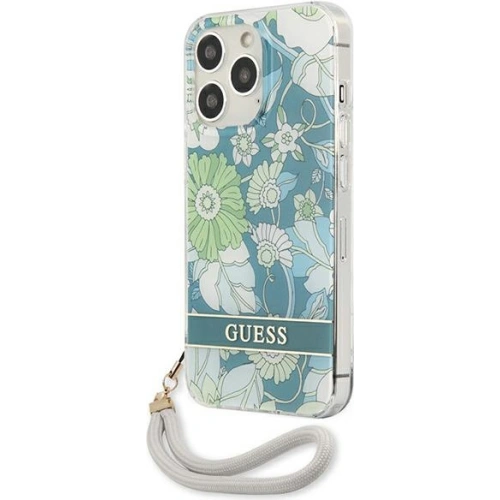 Kup Case Guess GUHCP13XHFLSN Apple iPhone 13 Pro Max grün/green Hardcase Flower Strap - GUE1781GRN - {ean13} - Sklep Home Screen
