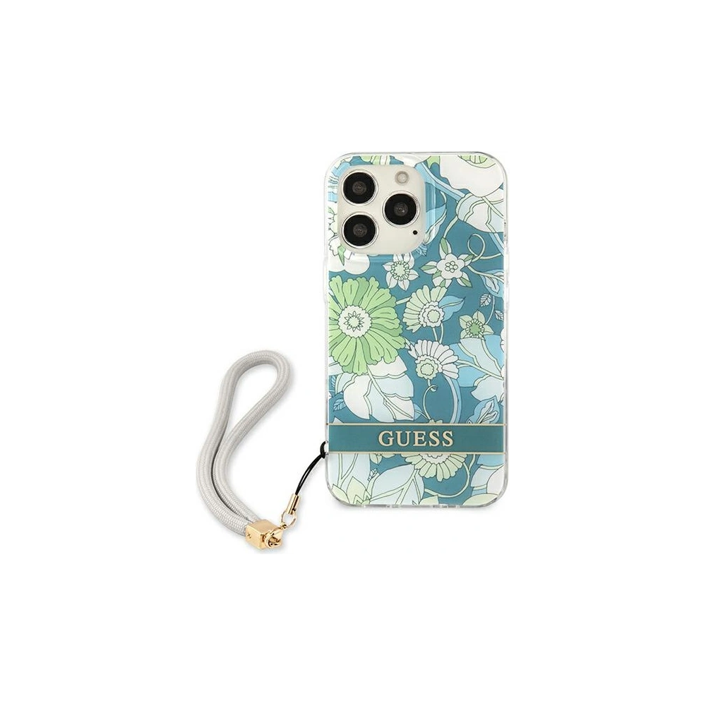 Etui Guess GUHCP13XHFLSN Apple iPhone 13 Pro Max zielony/green hardcase Flower Strap