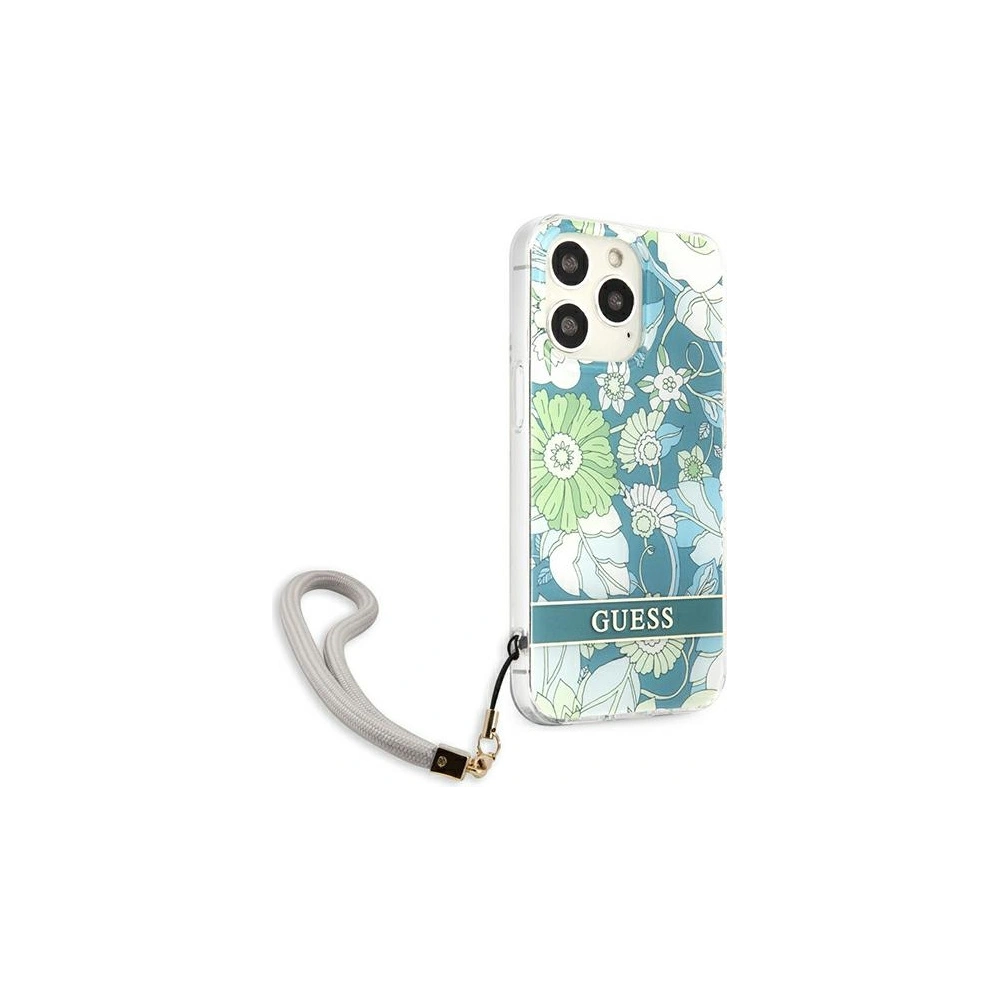 Etui Guess GUHCP13XHFLSN Apple iPhone 13 Pro Max zielony/green hardcase Flower Strap
