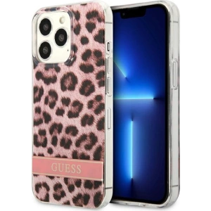 Buy Guess GUHCP13XHSLEOP Apple iPhone 13 Pro Max pink hardcase Leopard - GUE1783PNK - {ean13} - Home Screen Store Europe