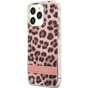 Buy Guess GUHCP13XHSLEOP Apple iPhone 13 Pro Max pink hardcase Leopard - GUE1783PNK - {ean13} - Home Screen Store Europe