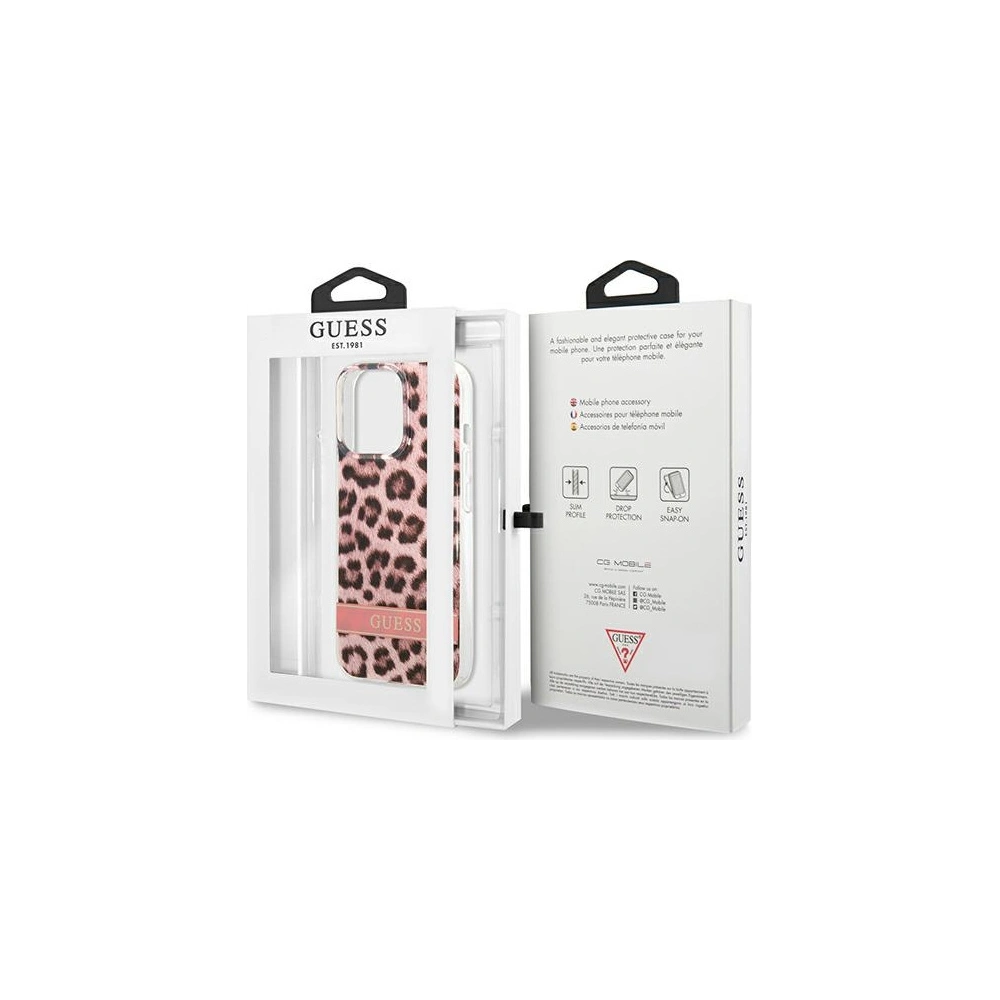 Etui Guess GUHCP13XHSLEOP Apple iPhone 13 Pro Max różowy/pink hardcase Leopard