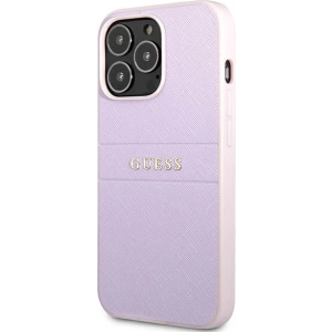 Buy Guess GUHCP13XPSASBPU Apple iPhone 13 Pro Max purple hardcase Saffiano Stripe - GUE1785PRP - {ean13} - Home Screen Store Europe