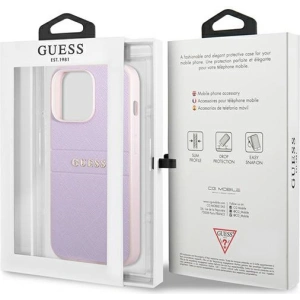 Buy Guess GUHCP13XPSASBPU Apple iPhone 13 Pro Max purple hardcase Saffiano Stripe - GUE1785PRP - {ean13} - Home Screen Store Europe