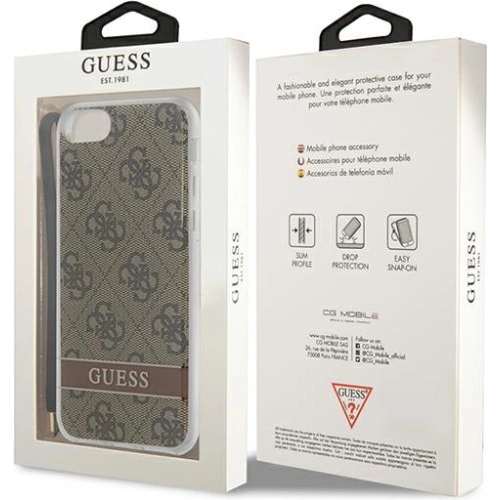 Kup Etui Guess GUOHCI8H4STW Apple iPhone SE 2022/SE 2020/8/7 hnědý/brown hardcase 4G Print Strap - GUE1787BR - {ean13} - Sklep Home Screen