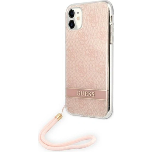 Kup Etui Guess GUOHCN61H4STP Apple iPhone 11 różowy/pink hardcase 4G Print Strap - GUE1789PNK - {ean13} - Sklep Home Screen