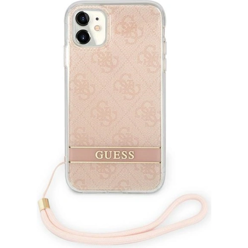 Kup Etui Guess GUOHCN61H4STP Apple iPhone 11 różowy/pink hardcase 4G Print Strap - GUE1789PNK - {ean13} - Sklep Home Screen
