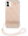 Kup Etui Guess GUOHCN61H4STP Apple iPhone 11 różowy/pink hardcase 4G Print Strap - GUE1789PNK - {ean13} - Sklep Home Screen