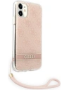 Kup Etui Guess GUOHCN61H4STP Apple iPhone 11 różowy/pink hardcase 4G Print Strap - GUE1789PNK - {ean13} - Sklep Home Screen