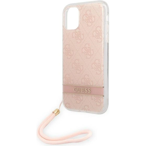 Kup Etui Guess GUOHCN61H4STP Apple iPhone 11 różowy/pink hardcase 4G Print Strap - GUE1789PNK - {ean13} - Sklep Home Screen