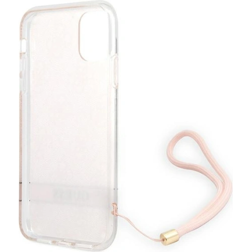 Kup Etui Guess GUOHCN61H4STP Apple iPhone 11 różowy/pink hardcase 4G Print Strap - GUE1789PNK - {ean13} - Sklep Home Screen
