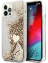 Etui Guess GUOHCP12MGLHFLGO Apple iPhone 12/12 Pro arany/glitteres csillámok keménytok