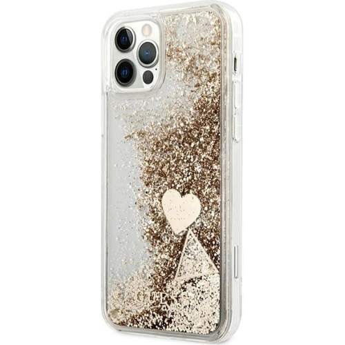 Kup Etui Guess GUOHCP12MGLHFLGO Apple iPhone 12/12 Pro arany/glitteres csillámok keménytok - GUE1791GLD - {ean13} - Sklep Home Screen