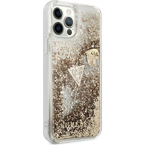 Kup Etui Guess GUOHCP12MGLHFLGO Apple iPhone 12/12 Pro arany/glitteres csillámok keménytok - GUE1791GLD - {ean13} - Sklep Home Screen
