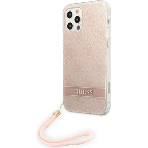 Kup Etui Guess GUOHCP12MH4STP Apple iPhone 12/12 Pro růžový/pink hardcase 4G Print Strap - GUE1792PNK - {ean13} - Sklep Home Screen