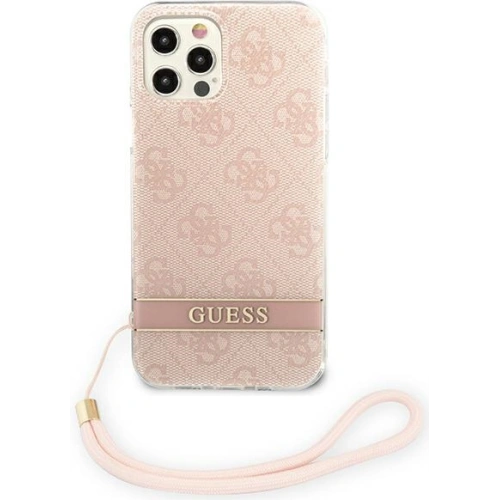 Kup Etui Guess GUOHCP12MH4STP Apple iPhone 12/12 Pro różowy/pink hardcase 4G Print Strap - GUE1792PNK - {ean13} - Sklep Home Screen