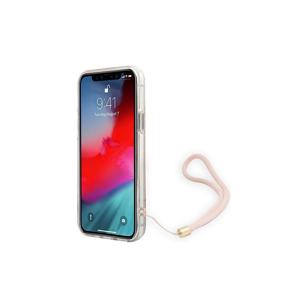 Etui Guess GUOHCP12MH4STP Apple iPhone 12/12 Pro różowy/pink hardcase 4G Print Strap