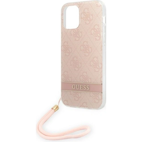 Kup Etui Guess GUOHCP12MH4STP Apple iPhone 12/12 Pro różowy/pink hardcase 4G Print Strap - GUE1792PNK - {ean13} - Sklep Home Screen