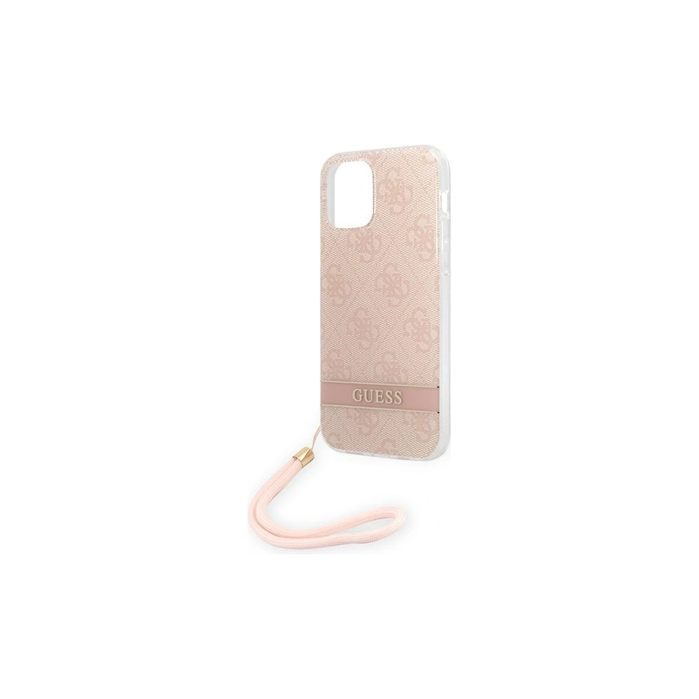 Etui Guess GUOHCP12MH4STP Apple iPhone 12/12 Pro różowy/pink hardcase 4G Print Strap