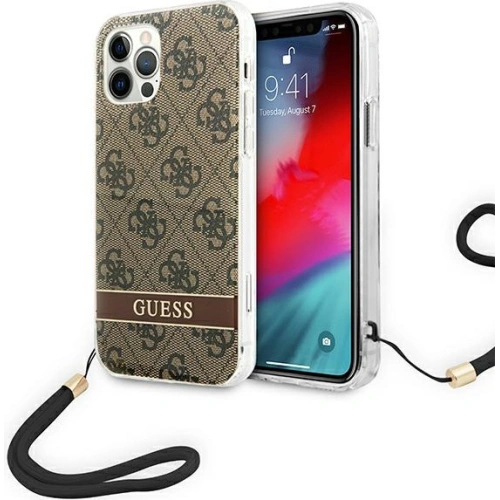 Kup Etui Guess GUOHCP12MH4STW Apple iPhone 12/12 Pro hnědý/brown hardcase 4G Print Strap - GUE1793BR - {ean13} - Sklep Home Screen