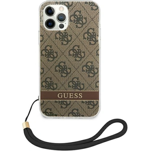 Kup Etui Guess GUOHCP12MH4STW Apple iPhone 12/12 Pro hnědý/brown hardcase 4G Print Strap - GUE1793BR - {ean13} - Sklep Home Screen