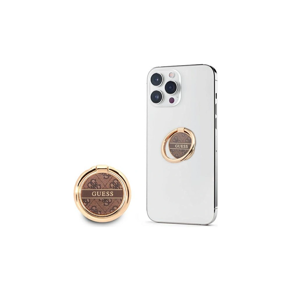 Uchwyt na palec Guess Ring stand GURSHG4SW brązowy/brown 4G