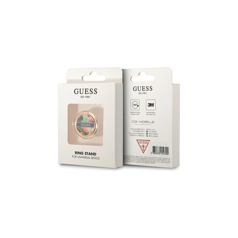 Uchwyt na palec Guess Ring stand GURSHHFLB niebieski/blue Flower