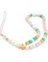 Zubehör Guess GUSTFLWP Handyband rosa/pink Heishi-Perlen