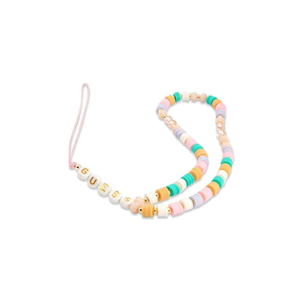 Zawieszka Guess GUSTFLWP Phone Strap różowy/pink Heishi Beads