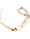 Zavertaj Guess GUSTPEARW Phone Strap alb/white Heishi Beads