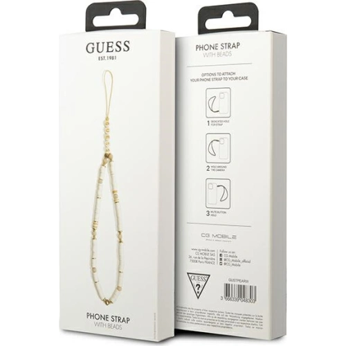 Kup Zavertaj Guess GUSTPEARW Phone Strap alb/white Heishi Beads - GUE1810WHT - {ean13} - Sklep Home Screen