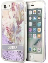 Etui Guess GUHCI8LFLSU Apple iPhone SE 2022/SE 2020/8/7 lila/purple kemény tok Virágos Folyadék Csillámpor