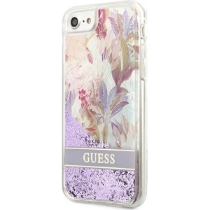 Buy Guess GUHCI8LFLSU Apple iPhone SE 2022/SE 2020/8/7 purple hardcase Flower Liquid Glitter - GUE1813PRP - {ean13} - Home Screen Store Europe