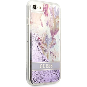 Buy Guess GUHCI8LFLSU Apple iPhone SE 2022/SE 2020/8/7 purple hardcase Flower Liquid Glitter - GUE1813PRP - {ean13} - Home Screen Store Europe