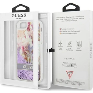 Buy Guess GUHCI8LFLSU Apple iPhone SE 2022/SE 2020/8/7 purple hardcase Flower Liquid Glitter - GUE1813PRP - {ean13} - Home Screen Store Europe