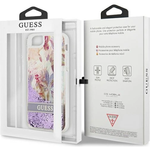 Kup Etui Guess GUHCI8LFLSU Apple iPhone SE 2022/SE 2020/8/7 fialové/purple hardcase Flower Liquid Glitter - GUE1813PRP - {ean13} - Sklep Home Screen