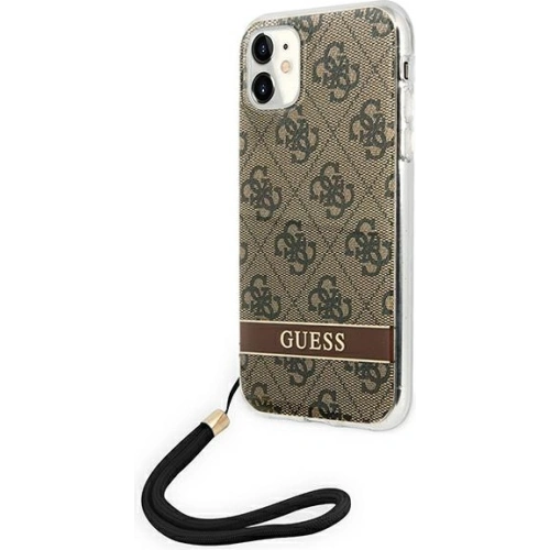Buy Guess GUOHCN61H4STW Apple iPhone 11 brown hardcase 4G Print Strap - GUE1814BR - {ean13} - Home Screen Store Europe
