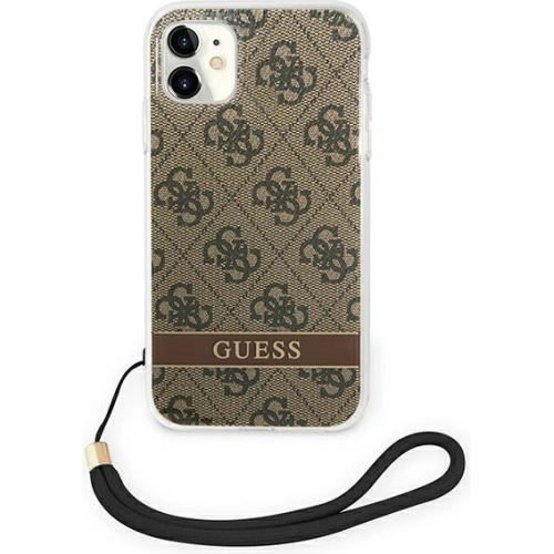 Kup Etui Guess GUOHCN61H4STW Apple iPhone 11 brązowy/brown hardcase 4G Print Strap - GUE1814BR - {ean13} - Sklep Home Screen