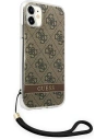 Kup Case Guess GUOHCN61H4STW Apple iPhone 11 braun/brown Hardcase 4G Print Strap - GUE1814BR - {ean13} - Sklep Home Screen