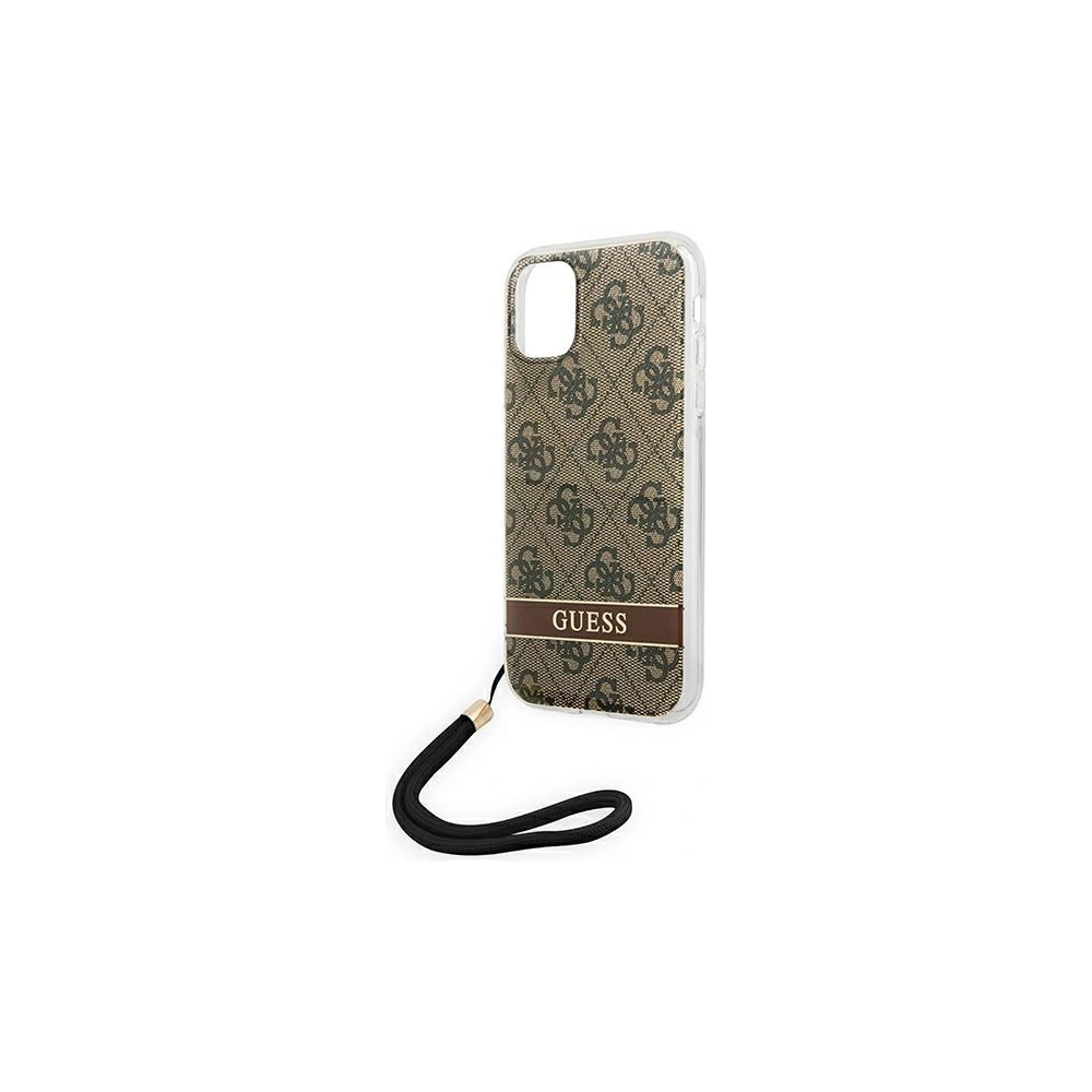 Etui Guess GUOHCN61H4STW Apple iPhone 11 brązowy/brown hardcase 4G Print Strap