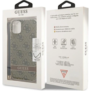 Kup Etui Guess GUOHCN61H4STW Apple iPhone 11 barna/brown hardcase 4G Print Strap - GUE1814BR - {ean13} - Sklep Home Screen