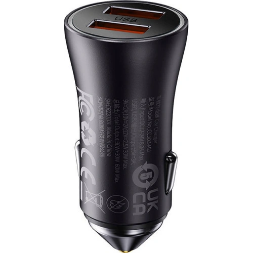 Buy Baseus Golden Contactor Max Car Charger, 2xUSB 60W (gray) - BSU3252GRY - {ean13} - Home Screen Store Europe