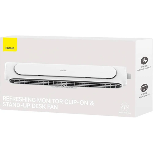 Buy Baseus Refreshing Monitor Clip-On & Stand-Up Desk Fan White - BSU3254WHT - {ean13} - Home Screen Store Europe