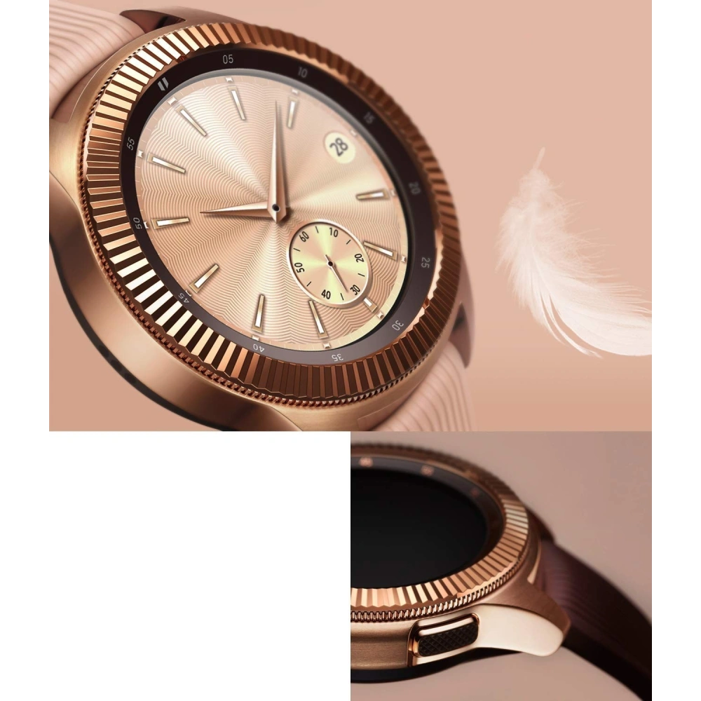 Kup Nakładka na tachymetr Ringke Samsung Galaxy Sport/Watch 42mm stal nierdzewna prążkowana złota GW-42-06 w najlepszej cenie w Home Screen