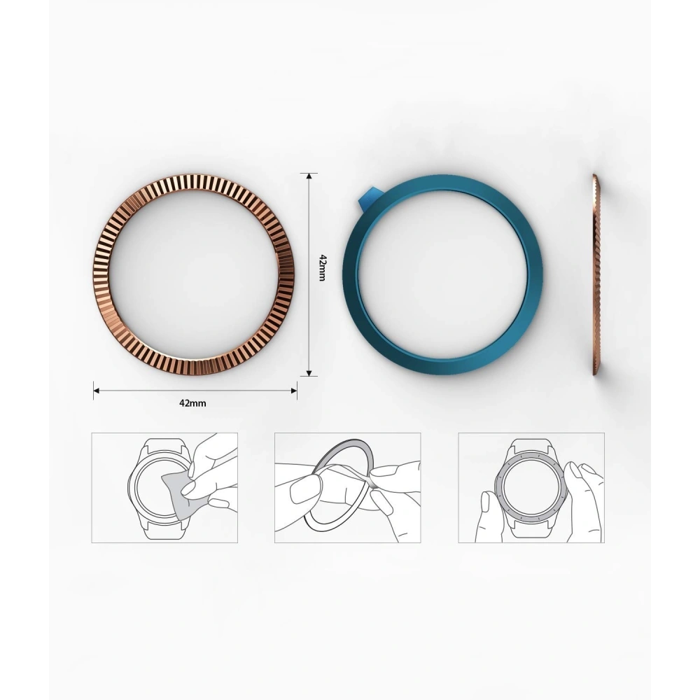 Kup Nakładka na tachymetr Ringke Samsung Galaxy Sport/Watch 42mm stal nierdzewna prążkowana złota GW-42-06 w najlepszej cenie w Home Screen