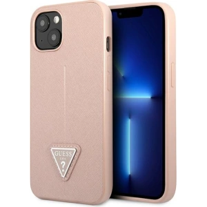 Kup Case Guess GUHCP13SPSATLP Apple iPhone 13 mini rosa/pink Hardcase Saffiano Triangle Logo - GUE1816PNK - {ean13} - Sklep Home Screen