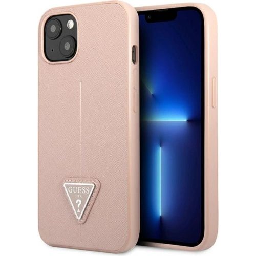 Kup Case Guess GUHCP13SPSATLP Apple iPhone 13 mini rosa/pink Hardcase Saffiano Triangle Logo - GUE1816PNK - {ean13} - Sklep Home Screen
