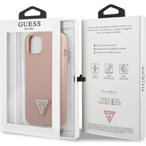Kup Case Guess GUHCP13SPSATLP Apple iPhone 13 mini rosa/pink Hardcase Saffiano Triangle Logo - GUE1816PNK - {ean13} - Sklep Home Screen