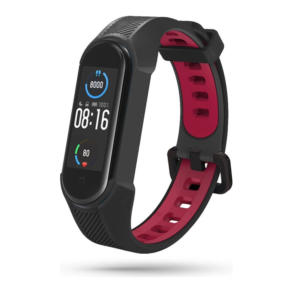 Pasek Tech-Protect Armour Xiaomi Mi Band 5/6/6 NFC/7 Black Red