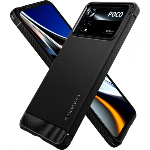 Kup Case Spigen Rugged Armor POCO X4 Pro 5G Matt Schwarz - SPN2262BLK - {ean13} - Sklep Home Screen